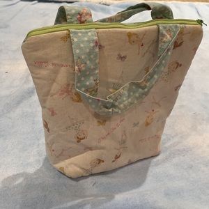 Handmade insulated lunch bag with ballerina print